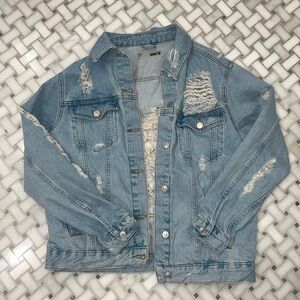 Topshop distressed jean jacket